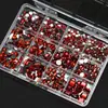 12 Diamantes para Nail Art de Formas Variadas Vermelhos Joias de Unha Diamantes Acrílicos Planos Inferiores Uso em Unhas Acessórios de Unha Decoração