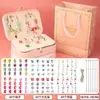 Conjunto de pulseiras de miçangas para crianças, venda quente transfronteiriça, kit DIY para meninas, brinquedo, cor deslumbrante, conjunto de quebra-cabeça de cristal