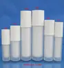 Botella de spray acrílica redonda recta para cosméticos de emulsión 15M30ML50ML100ML120ML tapa amarilla