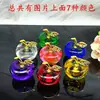 Manzana de Cristal con Incrustaciones de Diamante y Hojas Esmaltadas, Fruta de la Paz Navideña, Adorno de Manzana de Cristal Festivo