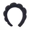Diadema redonda de tela de toalla de nube para mujer, diadema de color sólido, diadema alta con calavera para lavarse la cara, accesorios para el cabello con giro, diadema europea y americana al por mayor