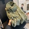 Bufanda japonesa plisada de lino y algodón de color puro para primavera y otoño, chal artístico de verano para mujer, bufanda de estilo coreano, bufanda que combina con todo.