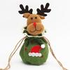 Saco de presente de Natal estampado 15*18cm cartoon tridimensional Papai Noel boneco de neve veado linho maçã saco