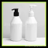 Frasco de loção branco com bomba de pressão de 300ml, frasco com bomba para álcool em gel, frasco com bomba de rosca, frasco com ombro inclinado de 300ml, frasco para sub-engarrafamento de shampoo