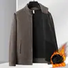 Otoño Invierno Nuevo Suéter de Punto Grueso con Cuello Alto para Hombre, Terciopelo Interior, Moda Juvenil, Chaqueta Cardigan Casual para Hombre