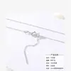 Cadena Universal de Plata de Ley 925 con Colgante de Cabeza de Aguja para Mujer DIY Ajustable Bola de Silicona Caja Vacía Cadena Cruzada