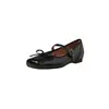 Zapatos Mary Jane de Piel de Oveja de Dos Capas Zapatos para Mujer que Aumentan la Altura Oculta Otoño e Invierno Nuevos Puntera Cuadrada Lazo Hebilla de Una Sola Tira Boca Baja Zapatos Individuales para Mujer