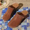 Zapatillas de Media Piel Casual Retro de Suela Gruesa para Mujer 2026 Zapatillas de Deslizamiento para Exteriores de Talla Grande