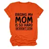 Criando a mi Mamá Amazon Ebay Sitio Independiente Comercio Exterior Transfronterizo Cómoda Sencilla Camiseta de Mujer de Cuello Redondo Manga Corta