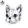Aiful Original Lindo Bulldog Francés Cuentas Material de Cobre Lindo Animal Perro Cuentas Sueltas DIY Adorable Accesorios para Mascotas