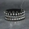 Pulsera de Cuero Multicapa de Moda de Venta Caliente Transfronteriza Europea y Americana con Remaches Estilo Punk y Pulsera de Estrella de Cinco Puntas, Pulsera Personalizada