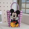 Bolso Tejido Bordado de Gatito Hawaiano de Dibujos Animados Mismo Estilo que el Libro Rojo Pequeño Bolso Cesta de Verduras de Recuerdo Bolso de Mano para Mujeres