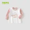 Camiseta interior térmica cálida de otoño e invierno para niños con jengibre, engrosada, cuello redondo, top de otoño y pantalones, ropa interior sin costuras para bebé, top para casa
