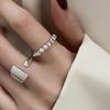 Corea del Sur Dongdaemun estilo ins Anillo de Dedo Anillo Abierto Simple Brillante Plata Fragmentada Diseño de Nicho para Mujer Plata 925