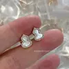 Brincos de Cabacinha Kirin Banhados a Ouro Rosé 18K Versão V-Gold de Alta Qualidade Ágata Vermelha Incrustada com Diamantes, Brincos de Luxo Leve