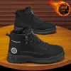 Zapatos de Hombre Invierno Terciopelo Botas de Caña Alta Zapatos de Trabajo para Hombre Antideslizantes Resistentes al Desgaste Engrosados Cálidos Zapatos de Algodón Zapatos de Protección Laboral para Hombre
