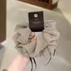 Scrunchie de Gaze Fina Macia com Cintura Fina de Bolinhas Estilo Coreano Acessório de Cabelo Elegante Simples de Nicho Laço