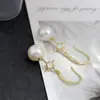 Pabellón Nafu Joyería de Plata al por Mayor Pendientes con Perla Barroca Natural Incrustada de Plata de Ley 925 Pendientes de Moda Elegantes Chapados en Oro