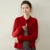26 Nuevo Cardigan de Punto Trenzado de Cachemira Gruesa de Doble Hilo para Otoño/Invierno, Cuello Alto Versátil de Manga Larga con un Botón para Mujer