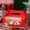2025 Feliz Navidad Caja de Empaque para Decoración de Cupcakes Tarjeta de Oso Papá Noel Traje de Taza para Muffin Maleta