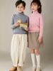 Suéter de lana nuevo de otoño e invierno para niños, suéter corto de cuello alto, suéter grueso para niños y niñas, suéter de color sólido base