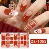 Adesivos de Unha de Natal Novos Zhengxiang Transfronteiriços com Flocos de Neve Brilhantes, Presentes de Natal, Adesivos de Unha Filme de Esmalte para Unhas de Comércio Exterior Europeu e Americano