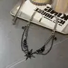 Alas de Viento Oscuro Estrella Mang Hip-Hop Collar para Mujer para Niños Todo Fósforo Diseño de Nicho Cadena de Clavícula Y2K Nuevo