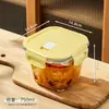 Tazón de Sopa de Vidrio Hogar Sellado Cuadrado Calentamiento Microondas Tazón Especial para Trabajadores de Oficina Lonchera para Adultos con Tapa para Conservación Fresca