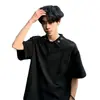 Camisa Polo Bordada Estilo Americano Tie-Dye de Manga Corta para Hombre, Fresca y Elegante para el Verano, Tacto de Alta Gama, Camiseta Resistente con Cuello Campana, Hombros Normales y Mangas Medias