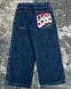 Tendencia de Celebridad de Internet Harajuku Hip-Hop Cráneo Retro Streetwear Jeans Jnco Y2K Jeans para Hombre Venta al por Mayor