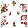 Caja de regalo de decoración navideña muñeco de nieve pegatina de cristal superventas transfronterizo de Amazon Santa Claus renos pegatina electrostática