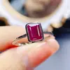 Anillo Popular de Rubí Natural de Venta al por Mayor de Fábrica Plata S925 Incrustado Piedra Principal 5*7 Joyería de Lujo Venta Directa de Fábrica