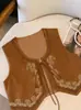 Nuevo Chaleco Moda Estilo Bohemio Vintage Primavera/Verano con Borlas, Cordones, Bordado, Cuello en U para Mujer
