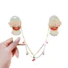 Corrente Original para Testa Estilo Chinês para Meninas, Acessório de Cabelo Estilo Antigo Hanfu, Grampo de Cabelo com Borla, Adorno de Cabelo Florido, Corrente para Sobrancelha para Sessão de Fotos com Traje Tradicional