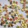 Novos brincos de estrela de cinco pontas com flor dupla de fornecimento direto acessórios CCB acessórios adesivo de máquina strass brilhante