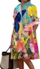 2025 Nuevo Vestido Camisa Largo Estampado Floral para Mujer Holgado Casual Cuadros Talla Grande