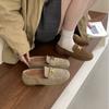 Zapatos Planos Retro Slip-On Loafers Coreanos para Mujer 2025 Otoño Nueva Moda Estilo Británico Simple Zapatos Beanie