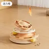 Juguete para Gatos para Entretenimiento Propio y Alivio del Aburrimiento, Frisbee que Consume Energía para Gatos, Plato Giratorio Interactivo de Cuatro Niveles que Dispensa Premios para Gatos Suministros para Mascotas
