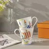 Taza Doble Serie Unicornio Aijia Transfronteriza Patrón de Dibujos Animados Taza de Café de Porcelana Ósea Taza de Agua para el Hogar Taza de Agua para Niños