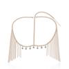 Moda de joias transfronteiriças, acessórios para cabelo europeus e americanos, cabelo feminino com corrente de cabeça de borla longa, acessórios de diamante, fabricantes de atacado