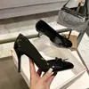 Sapatos de Salto Alto Bico Redondo Estilo Francês para Mulheres, com Saltos Finos, Recortes Laterais, Laço, Couro Envernizado, Sapatos de Salto Solos Elegantes, Novo Modelo 2026, Confortáveis e Não Cansam os Pés