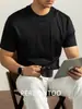 Camiseta de Manga Corta de Algodón Mercerizado con Amoníaco Líquido de los 80 para Hombre en Verano, Antibacteriana, Antiácaros, Sensación Fresca de Algodón Puro de Media Manga con Bordado Personalizado Estilo Chino