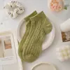 Calcetines Tobilleros Blancos de Malla Transpirable Finos para Verano Ligeros Antideslizantes Dulces Calados con Encaje Blanco