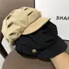 Sombrero de Nube para Mujer en Primavera, Sombrero Octogonal Adelgazante con Pliegues, Boina Simple Estilo Coreano, Tendencia de Sombrero de Pintor de Ala Suave a la Moda