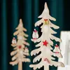 Adorno de búho para árbol de Navidad de madera, árbol pequeño de escritorio, recepción de hotel y centro comercial, oficina, decoración navideña de madera