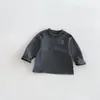 Camiseta Básica Rayada DeRong para Niños Otoño/Invierno 2026 Súper Linda de Dibujos Animados Capa Interior Top Infantil zdy6519