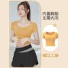 Traje de yoga para mujer, ropa de verano sencilla, nueva moda, para correr por la mañana, deportes con almohadilla para el pecho, ropa de secado rápido, ropa para correr, fitness, manga corta