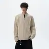 Suéter Retro con Media Cremallera para Hombre Marca de Moda Estilo Old Money Pareja Casual Versátil Prendas de Punto Superior