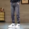 Jeans Retro de Alta Qualidade para Primavera e Outono de 2025 Calças de Perna Larga Soltas Tamanho Grande Calças Longas Casuais Retas com Retalhos
