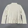 Camiseta Casual Diária Respirável de Manga Longa com Gola Alta e Babados Estilo Coreano para Mulheres, Slim Fit, Versátil, Confortável